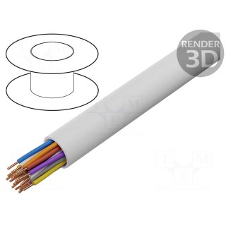 Wire | YTKSY | 10x2x0.5mm | telecommunication | solid | Cu | PVC | white
