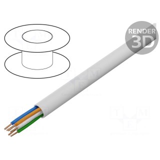 Wire | YTKSY | 3x2x0.5mm | telecommunication | solid | Cu | PVC | white
