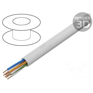 Wire | YTKSY | 4x2x0.5mm | telecommunication | solid | Cu | PVC | white