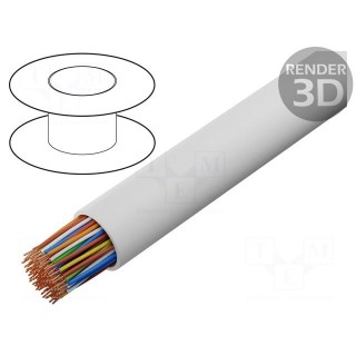 Wire | YTKSY | 53x2x0.5mm | telecommunication | solid | Cu | PVC | white