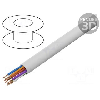 Wire | YTKSY | 5x2x0.5mm | telecommunication | solid | Cu | PVC | white