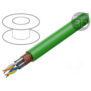 Wire | ETHERLINE® Cat.5e | 5e | stranded | Cu | 2x2x22AWG | FRNC | green