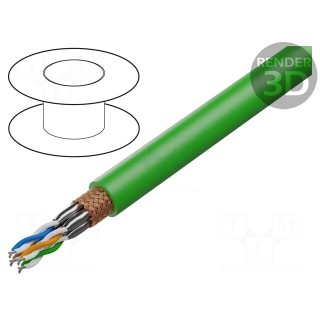 Wire | ETHERLINE® Cat.6a,S/FTP | 4x2x23AWG | 6a | stranded | Cu | PVC
