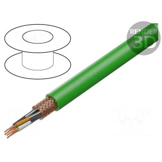 Wire | ETHERLINE® Cat.7,S/FTP | 4x2x23AWG | 7 | stranded | Cu | PVC