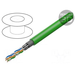 Wire | ETHERLINE® TORSION,S/FTP | 4x2x24AWG | 6a | stranded | Cu | PUR