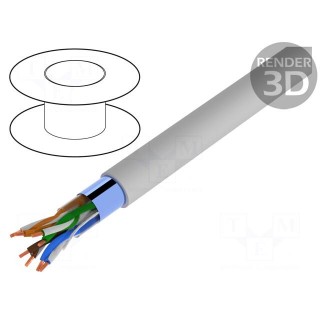 Wire | F/UTP,UNITRONIC® LAN 200 | 5e | solid | Cu | 4x2x24AWG | PVC | grey