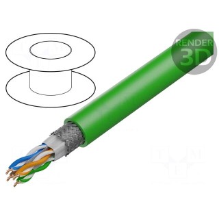 Wire | SF/UTP | 4x2x22AWG | industrial Ethernet | 6a | solid | Cu | PVC