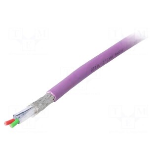 Wire | automatics | 1x2x0,64mm2 | solid | Cu | PVC | violet | CPR: Eca | 250V