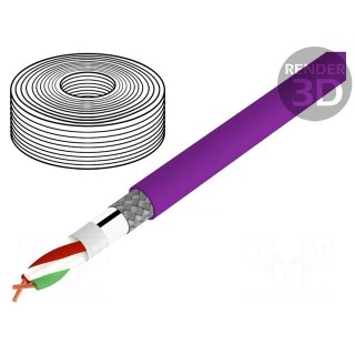 Wire | UNITRONIC® BUS PB FD | 1x2x0.64mm2 | stranded | Cu | PUR | violet