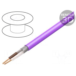 Wire | 1x2x0.75mm2 | CAN bus | stranded | Cu | PVC | violet | 300V | none