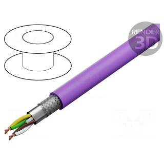 Wire | 2x2x0.25mm2 | CAN bus | stranded | Cu | PUR | violet | 600V | none