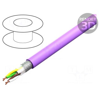 Wire | 2x2x0.34mm2 | CAN bus | stranded | Cu | PVC | violet | 250V | none