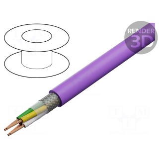 Wire | 4x1x0.34mm2 | CAN bus | stranded | Cu | PUR | violet | 250V | none