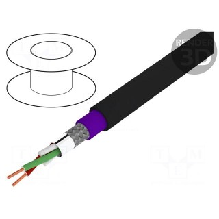 Wire | 1x2x22AWG | for direct burial,PROFIBUS | solid | Cu | PE | black