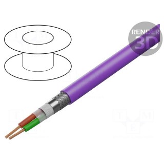 Wire | 1x2x24AWG | PROFIBUS SK | stranded | Cu | PVC | violet | none