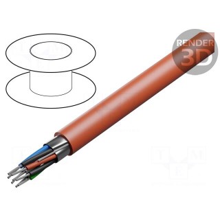 Wire | 4x2x24AWG | RS232,outdoor | stranded | Cu | FEP | red | 152m | 300V