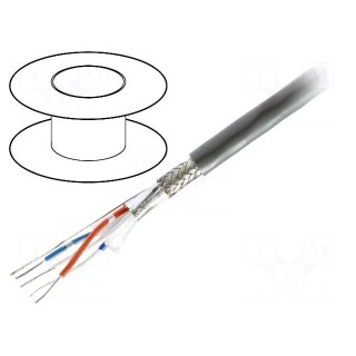 Wire | 2x2x24AWG | RS485 | stranded | Cu | LSZH | chrome | 305m | CPR: Dca