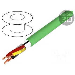 Wire | EiB/KNX,data transmission | 2x2x0,8mm2 | solid | Cu | PVC | green