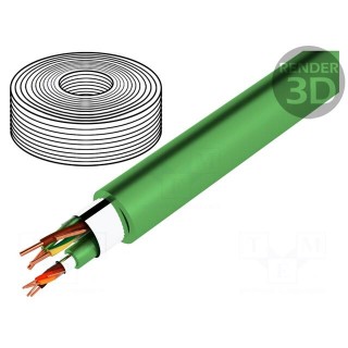 Wire | 2x2x0.8mm2,3x1.5mm2 | solid | Cu | PVC | green | 12.7mm | CPR: Eca