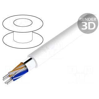 Wire | 2x2x22AWG | LonWorks | solid | Cu | FRNC | white | 305m | CPR: Dca