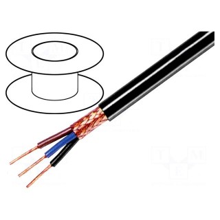 Wire | 3x0,5mm2 | braid made of copper wires | PVC FirestoP® | black