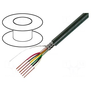 Wire | 6x0,14mm2 | tinned copper braid | PVC | grey | 49V | 100m