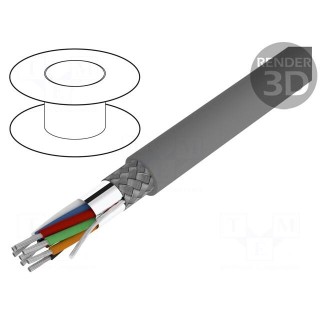 Wire | Alpha Essential C&C | 2x22AWG | PVC | dark grey | 300V | 30,5m