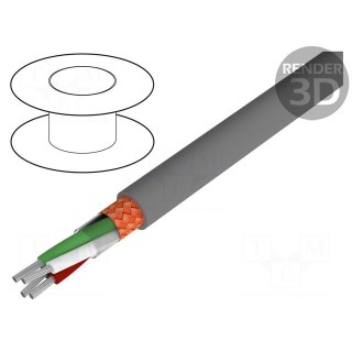 Wire | Alpha Essential C&C | 4x22AWG | PVC | dark grey | 300V | 30.5m