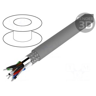 Wire | Alpha Essential C&C | 5x2x28AWG | PVC | dark grey | 300V | 30.5m