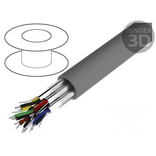 Wire | Alpha Essential C&C | 6x2x22AWG | PVC | dark grey | 300V | 30.5m