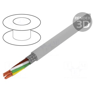Wire | BiT LiYCY | 6x0,5mm2 | tinned copper braid | PVC | grey