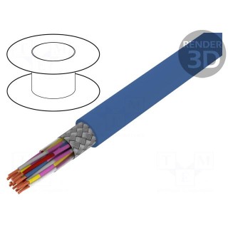 Wire | JE-LiYCY | 8x2x0,5mm2 | Al foil,tinned copper braid | PVC