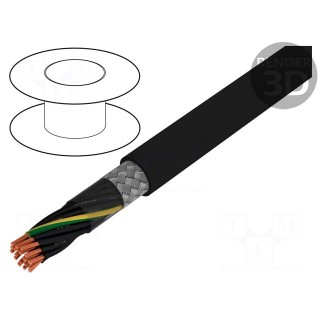 Wire | JZ-500-C | 18G0,75mm2 | tinned copper braid | PVC | black