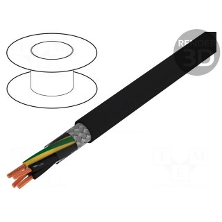 Wire | JZ-500-C | 4G0,5mm2 | tinned copper braid | PVC | black | CPR: Eca