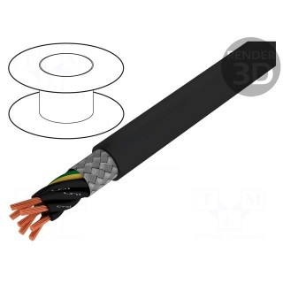 Wire | JZ-600-Y-CY | 3G0,5mm2 | tinned copper braid | PVC | black