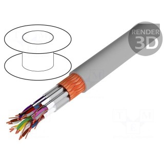 Wire | Li-2Y-CY-PIMF | 8x2x0,34mm2 | PVC | grey | 250V