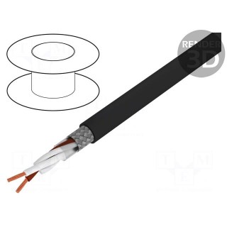 Wire | Li-2YCYv | 1x2x0,5mm2 | tinned copper braid | PVC | black | 50V