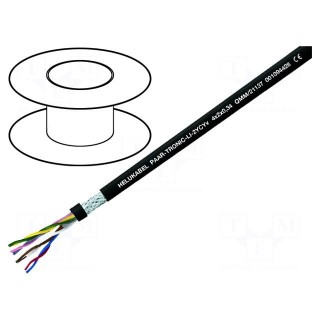 Wire | Li-2YCYv | 2x2x0,34mm2 | tinned copper braid | PVC | black | 250V