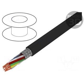 Wire | Li-2YCYv | 4x2x0,34mm2 | tinned copper braid | PVC | black | 50V