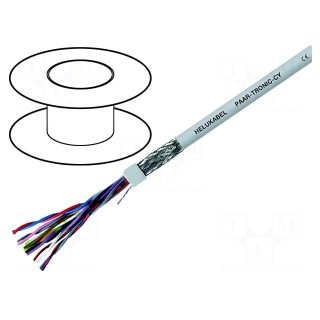 Wire | LiYCY-P | 1x2x0,34mm2 | tinned copper braid | PVC | grey | 350V