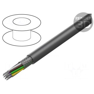 Wire | LiYCY A | 12x24AWG | shielded,tinned copper braid | PVC | 300V