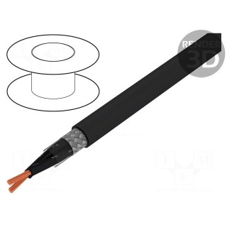 Wire | OZ-500-C | 2x0,75mm2 | tinned copper braid | PVC | black