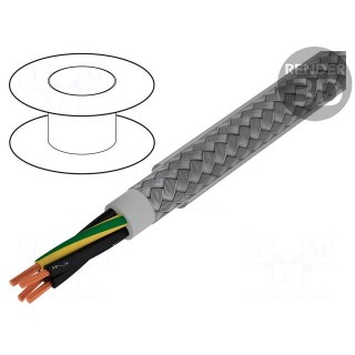 Wire | Pro-Met | 4G1mm2 | tinned copper braid | PVC | transparent | 100m