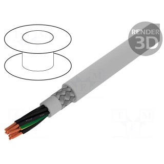 Wire | Pro-Met | 9G1mm2 | tinned copper braid | PVC | grey | 300/500V