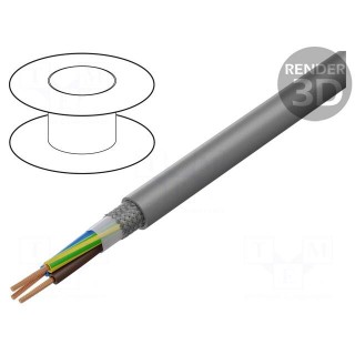 Wire | YSLCY-JB | 3G1.5mm2 | shielded,tinned copper braid | PVC | grey