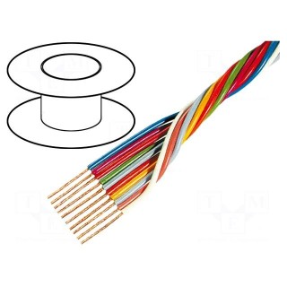 Wire | 10x0,35mm2 | unshielded | 49V | PVC | 100m | OFC | stranded