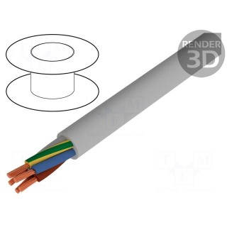 Wire | JB-500 | 3G1mm2 | unshielded | 300/500V | PVC | Cu | stranded | grey