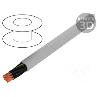 Wire | JZ-500-PUR | 10G0,5mm2 | unshielded | 300/500V | PUR | Cu | grey