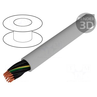Wire | JZ-500 | 20G1mm2 | unshielded | 300/500V | PVC | Cu | stranded | grey