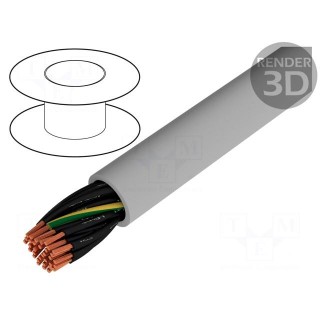 Wire | JZ-500 | 34G1mm2 | unshielded | 300/500V | PVC | Cu | stranded | grey
